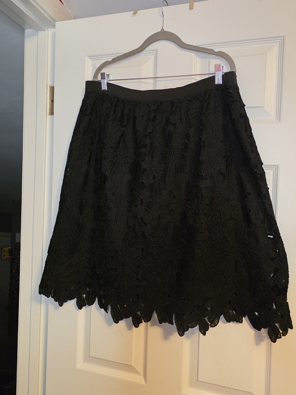 Xhilaration Black Floral Lace Circle Skirt